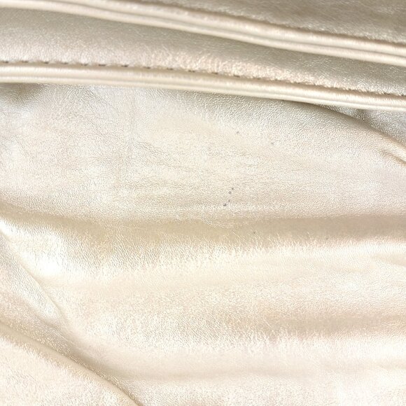 Shoedazzle Champagne Gold Shimmery Metallic Quilted Cross-shoulder Clutch Bag - Picture 8 of 9